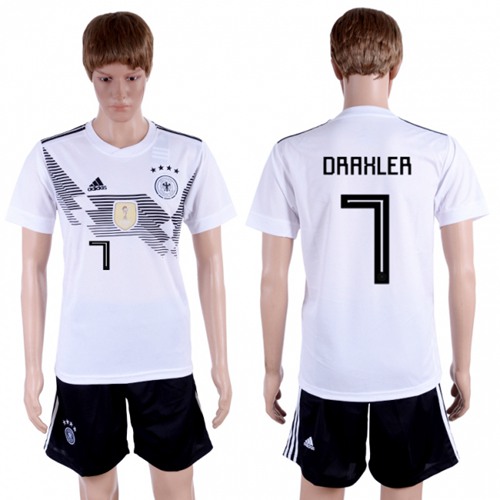 Germany #7 Draxler White Home Soccer Country Jersey - Click Image to Close
